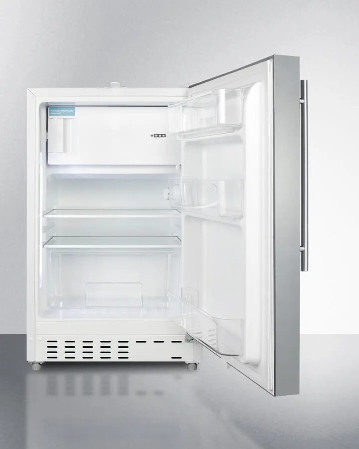 Summit ALRF48SSHV 20" Wide Built-In Refrigerator-Freezer, Ada Compliant