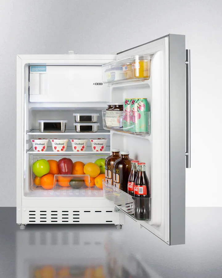 Summit ALRF48SSHV 20" Wide Built-In Refrigerator-Freezer, Ada Compliant