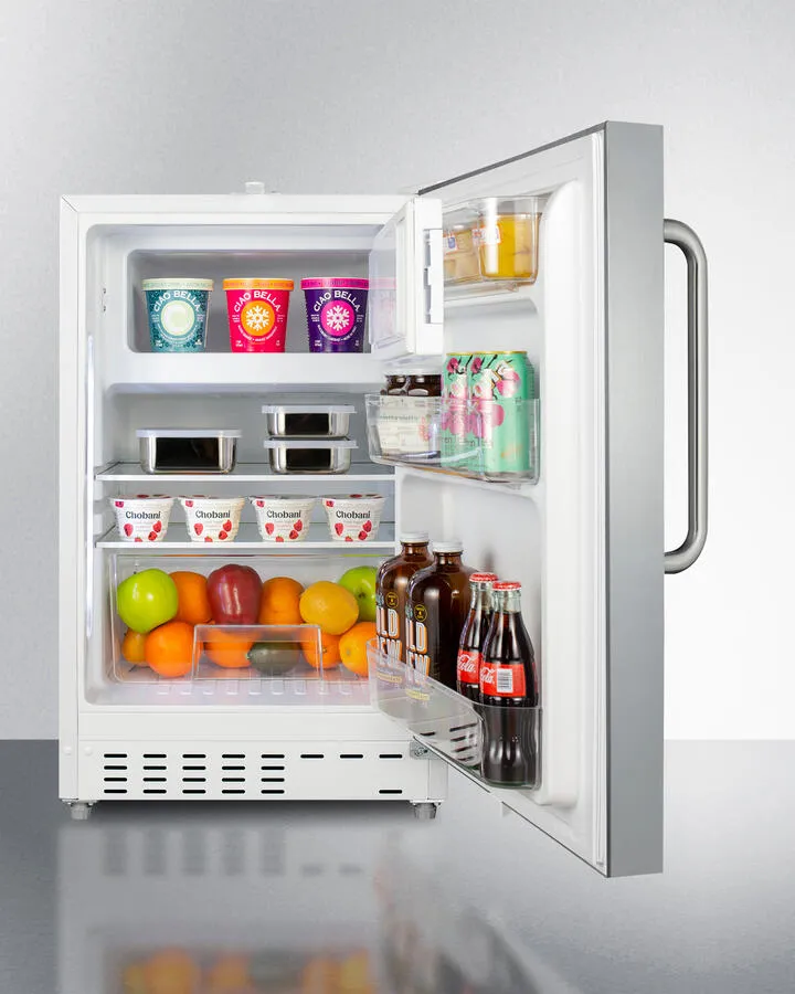 Summit ALRF48SSTB 20" Wide Built-In Refrigerator-Freezer, Ada Compliant