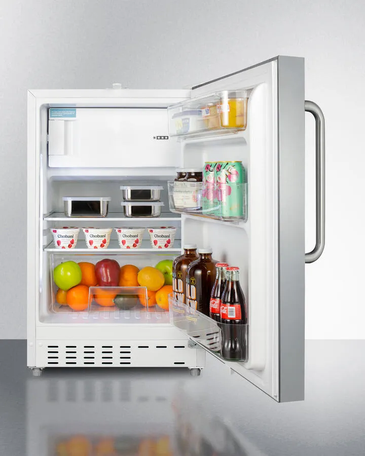 Summit ALRF48SSTB 20" Wide Built-In Refrigerator-Freezer, Ada Compliant