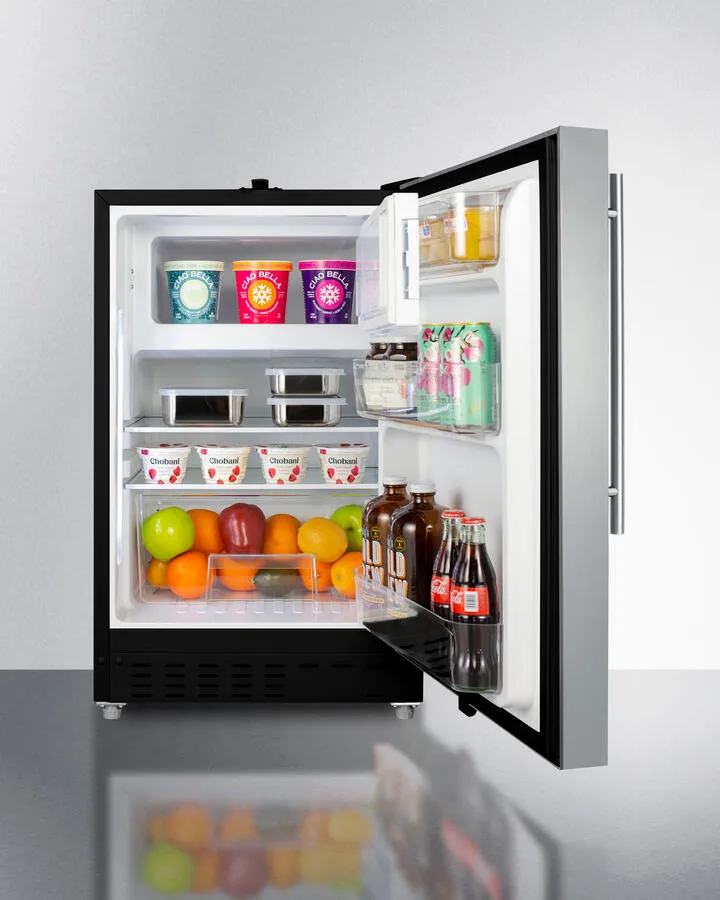 Summit ALRF49BSSHV 20" Wide Built-In Refrigerator-Freezer, Ada Compliant