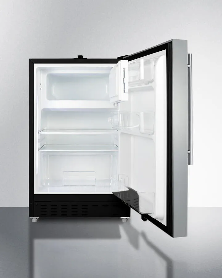 Summit ALRF49BSSHV 20" Wide Built-In Refrigerator-Freezer, Ada Compliant
