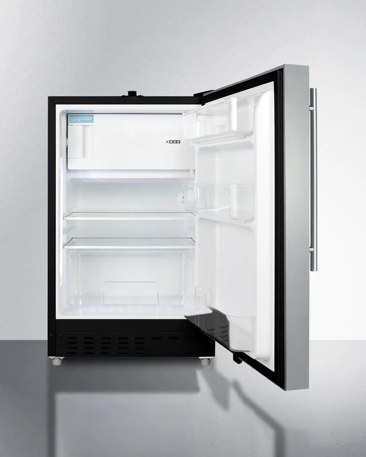 Summit ALRF49BSSHV 20" Wide Built-In Refrigerator-Freezer, Ada Compliant