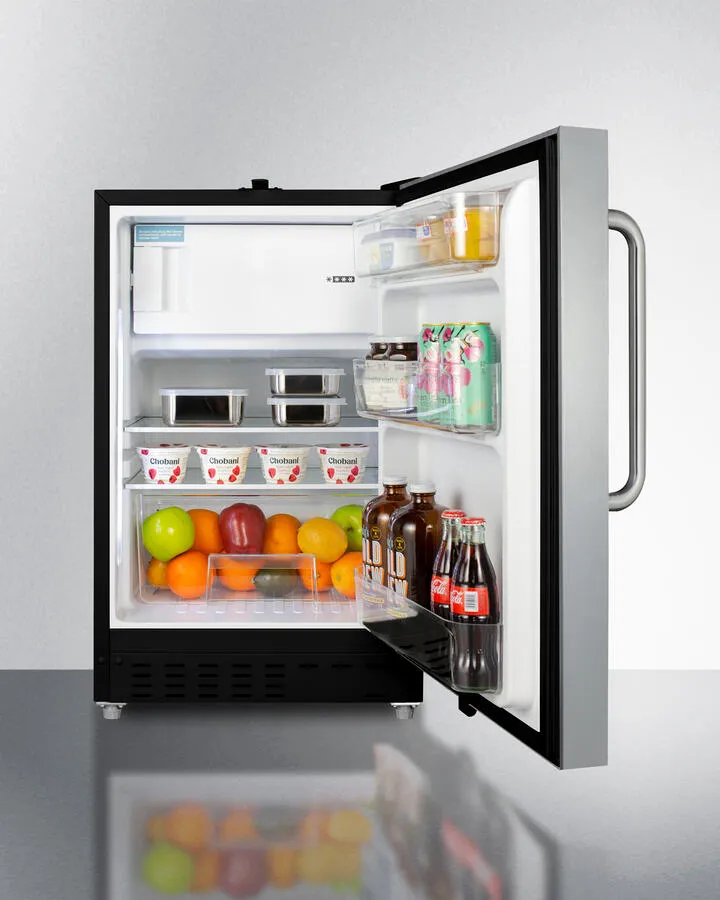 Summit ALRF49BSSTB 20" Wide Built-In Refrigerator-Freezer, Ada Compliant
