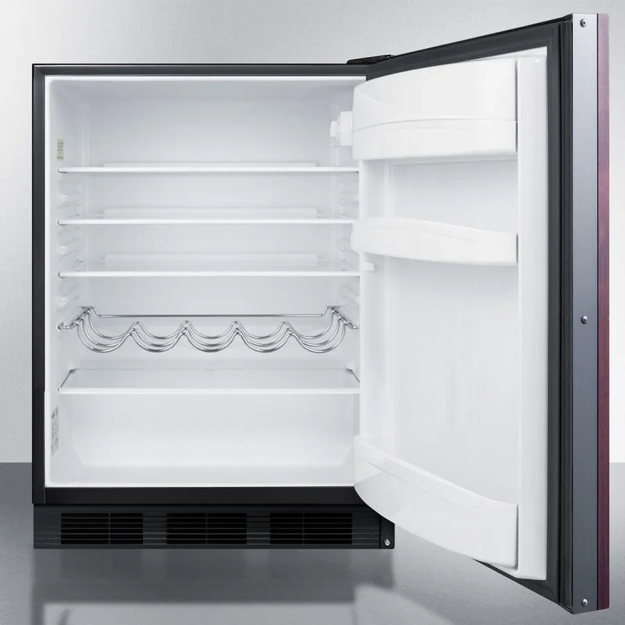 Summit AR5IF 24 Inch Wide Ada Compliant Built-In Undercounter All-Refrigerator For Residential Use, Auto Defrost With Panel-Ready Door And Black Cabinet