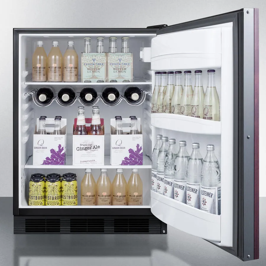 Summit AR5IF 24 Inch Wide Ada Compliant Built-In Undercounter All-Refrigerator For Residential Use, Auto Defrost With Panel-Ready Door And Black Cabinet