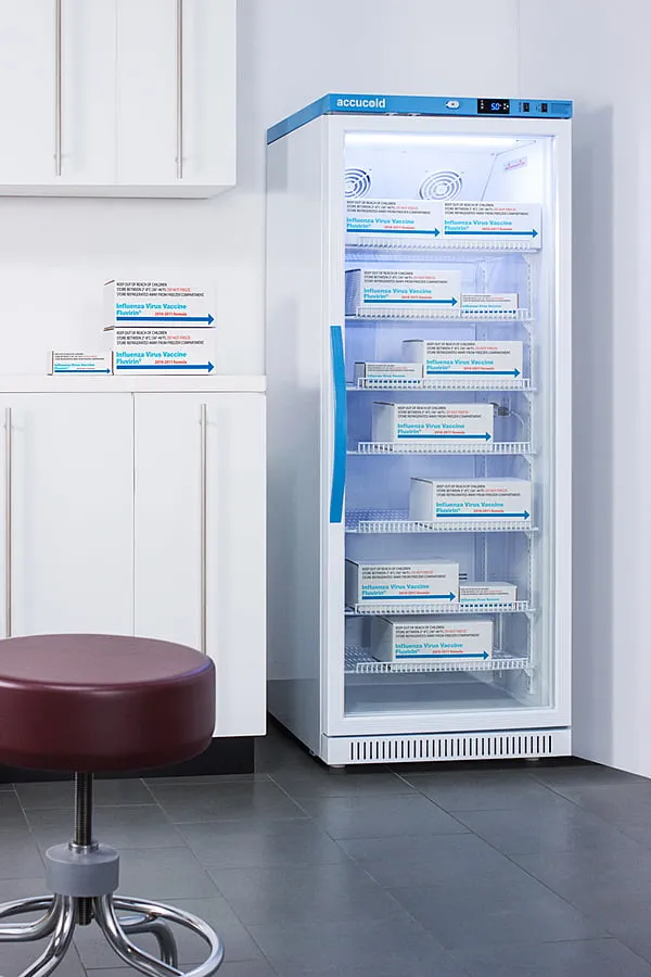Summit ARG12PV Performance Series Pharma-Vac 12 Cu.Ft. Upright Glass Door Commercial All-Refrigerator For The Display And Refrigeration Of Vaccines