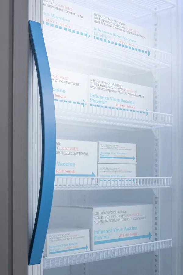 Summit ARG12PV Performance Series Pharma-Vac 12 Cu.Ft. Upright Glass Door Commercial All-Refrigerator For The Display And Refrigeration Of Vaccines
