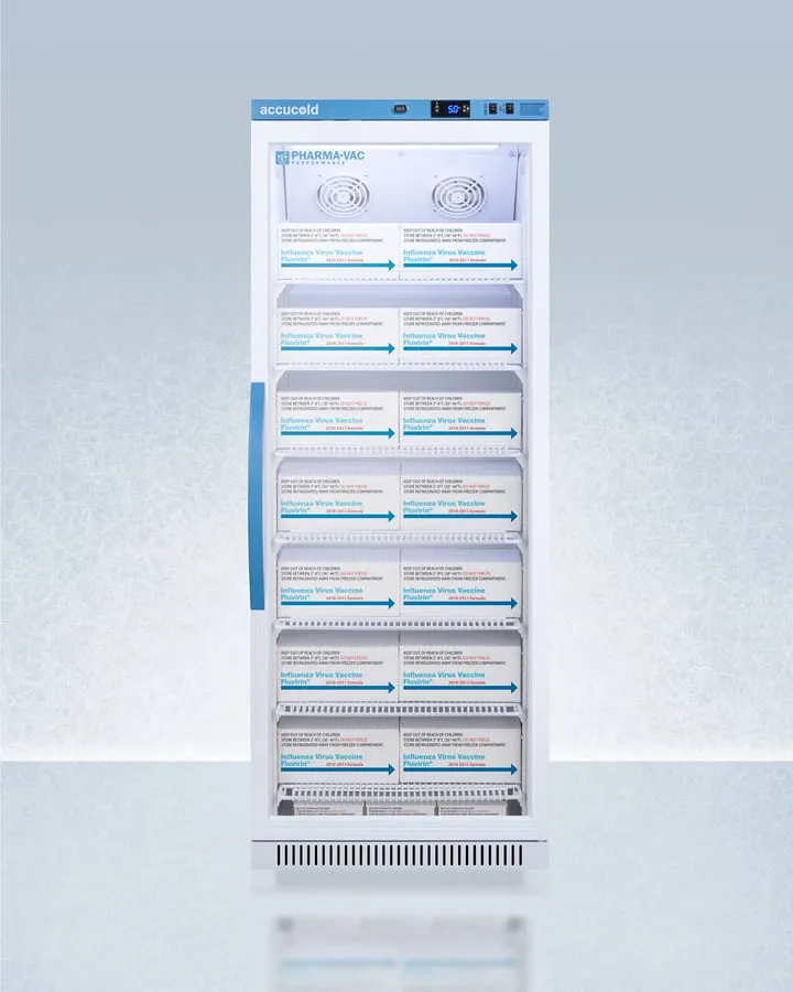 Summit ARG12PV Performance Series Pharma-Vac 12 Cu.Ft. Upright Glass Door Commercial All-Refrigerator For The Display And Refrigeration Of Vaccines
