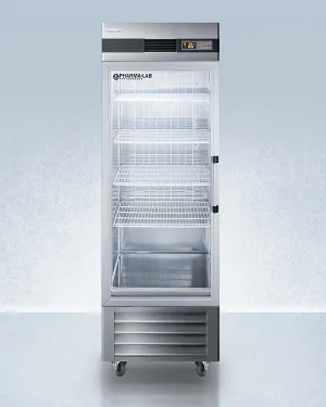 Summit ARG23MLLH Performance Series Pharma-Lab 23 Cu.Ft. All-Refrigerator In Stainless Steel With Glass Door And Left Hand Door Swing