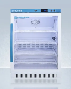 Summit ARG6PV Performance Series Pharma-Vac 6 Cu.Ft. Freestanding Ada Compliant Glass Door Commercial All-Refrigerator For The Display And Refrigeration Of Vaccines, With Antimicrobial Silver-Ion Handle
