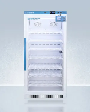 Summit ARG8PVDL2B Performance Series Pharma-Vac 8 Cu.Ft. Upright Glass Door All-Refrigerator For Vaccine Storage With Factory-Installed Data Logger, Antimicrobial Silver-Ion Handle, And A Hospital Grade Cord With 'Green Dot' Plug