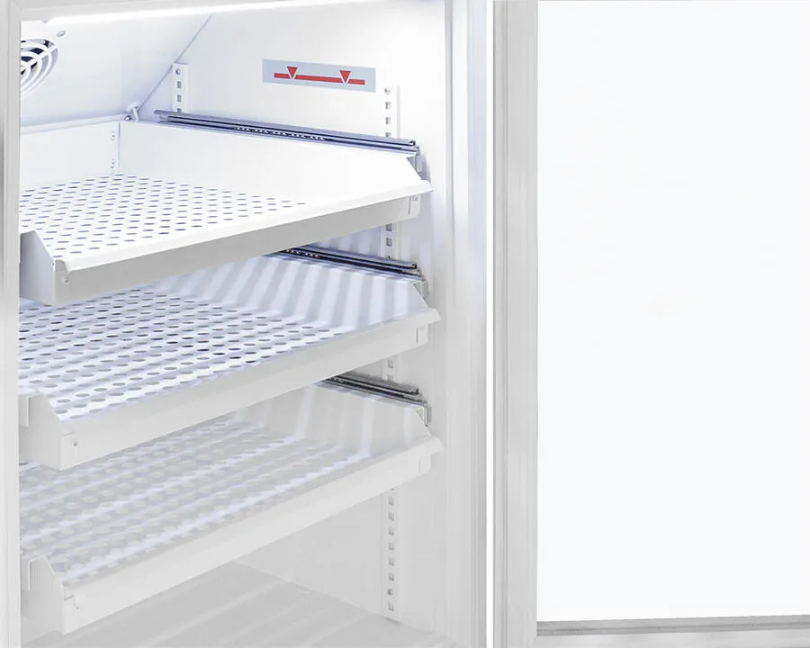 Summit ARG8PVDR Performance Series Pharma-Vac 8 Cu.Ft. Upright Glass Door All-Refrigerator For Vaccine Storage With Four Ventilated Removable Drawers, Antimicrobial Silver-Ion Handle, And Hospital Grade Cord With 'Green Dot' Plug