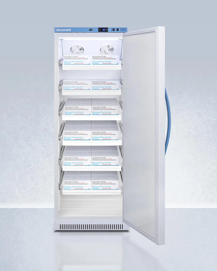 Summit ARS12PVDR Performance Series Pharma-Vac 12 Cu.Ft. Upright All-Refrigerator For Vaccine Storage With Six Ventilated Removable Drawers, Antimicrobial Silver-Ion Handle, And Hospital Grade Cord With 'Green Dot' Plug