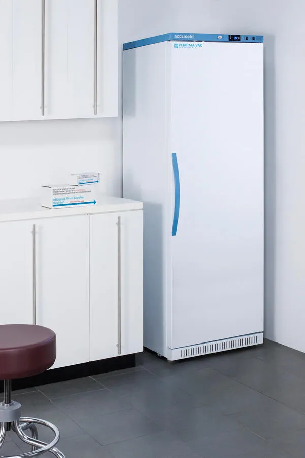 Summit ARS15PVLOCKER Performance Series Pharma-Vac 15 Cu.Ft. Upright All-Refrigerator For Vaccine Storage With 8 Interior Locking Compartments, With Antimicrobial Silver-Ion Handle And Hospital Grade Cord With 'Green Dot' Plug