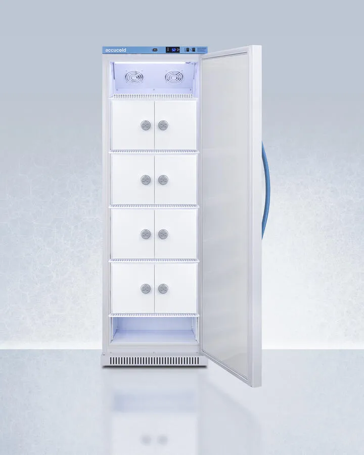 Summit ARS15PVLOCKER Performance Series Pharma-Vac 15 Cu.Ft. Upright All-Refrigerator For Vaccine Storage With 8 Interior Locking Compartments, With Antimicrobial Silver-Ion Handle And Hospital Grade Cord With 'Green Dot' Plug