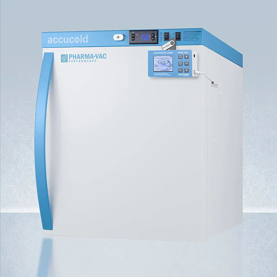 Summit ARS1PVDL2B Performance Series Pharma-Vac 1 Cu.Ft. Compact All-Refrigerator For Vaccine Storage With Factory-Installed Data Logger, Antimicrobial Silver-Ion Handle, And Hospital Grade Cord With 'Green Dot' Plug