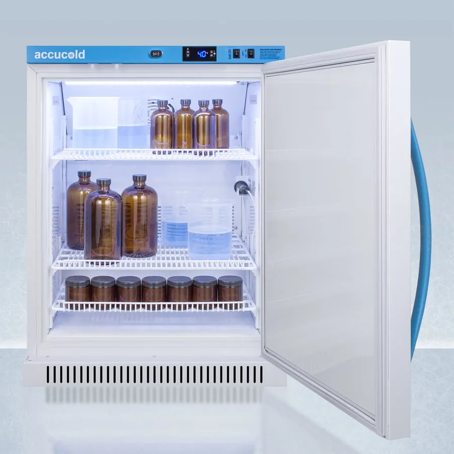 Summit ARS6ML Performance Series Med-Lab Freestanding 6 Cu.Ft. Ada Height All-Refrigerator, With Antimicrobial Silver-Ion Handle And Hospital Grade Cord 'Green Dot' Plug