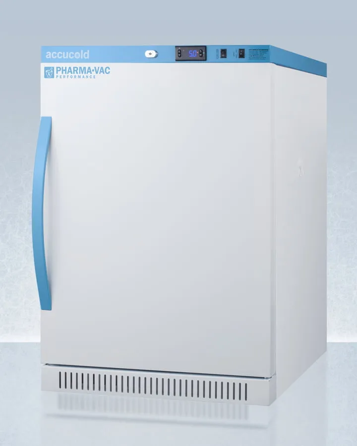 Summit ARS6PV Performance Series Pharma-Vac 6 Cu.Ft. Freestanding Ada Height All-Refrigerator For Vaccine Storage, With Antimicrobial Silver-Ion Handle