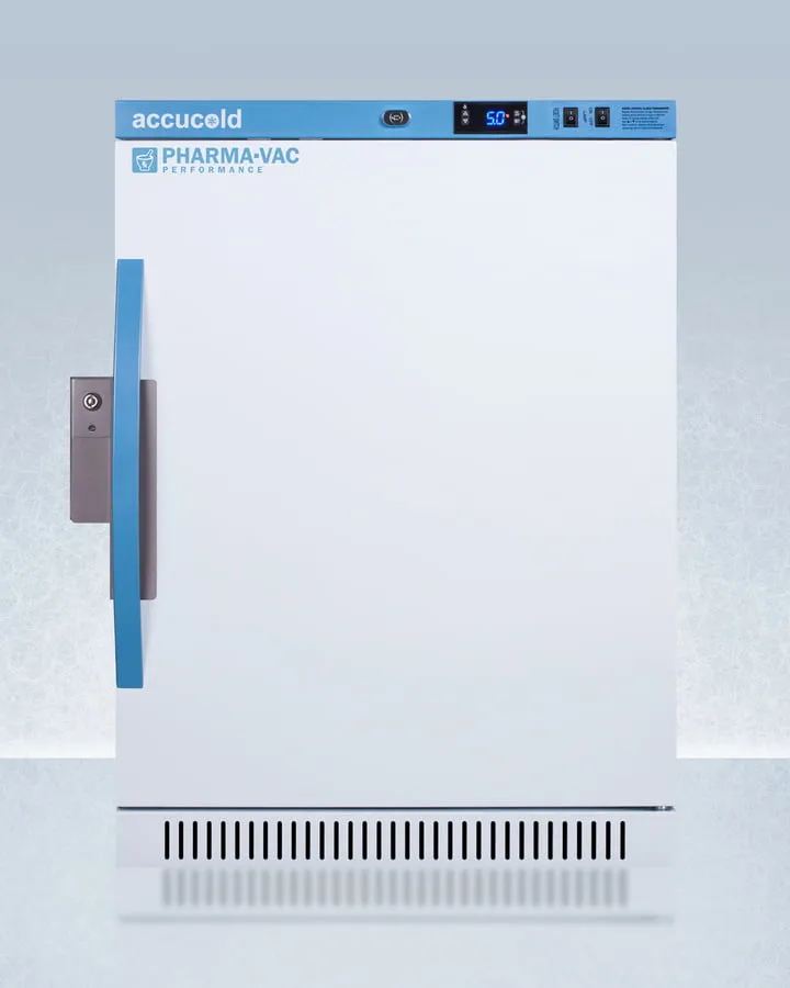 Summit ARS6PV Performance Series Pharma-Vac 6 Cu.Ft. Freestanding Ada Height All-Refrigerator For Vaccine Storage, With Antimicrobial Silver-Ion Handle