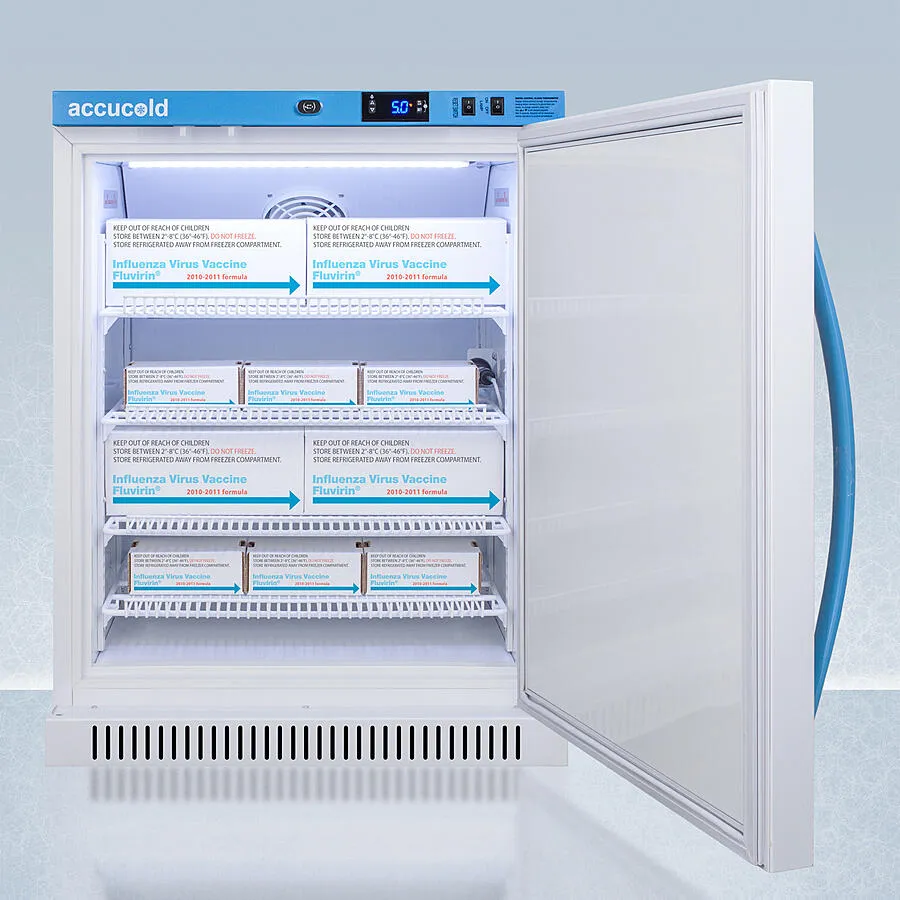 Summit ARS6PVDL2B Performance Series Pharma-Vac 6 Cu.Ft. Freestanding Ada Height All-Refrigerator For Vaccine Storage With Factory-Installed Data Logger, Antimicrobial Silver-Ion Handle, And Hospital Grade Cord With 'Green Dot' Plug