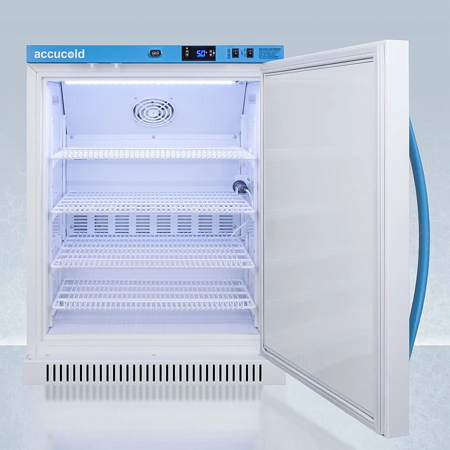 Summit ARS6PVDL2B Performance Series Pharma-Vac 6 Cu.Ft. Freestanding Ada Height All-Refrigerator For Vaccine Storage With Factory-Installed Data Logger, Antimicrobial Silver-Ion Handle, And Hospital Grade Cord With 'Green Dot' Plug