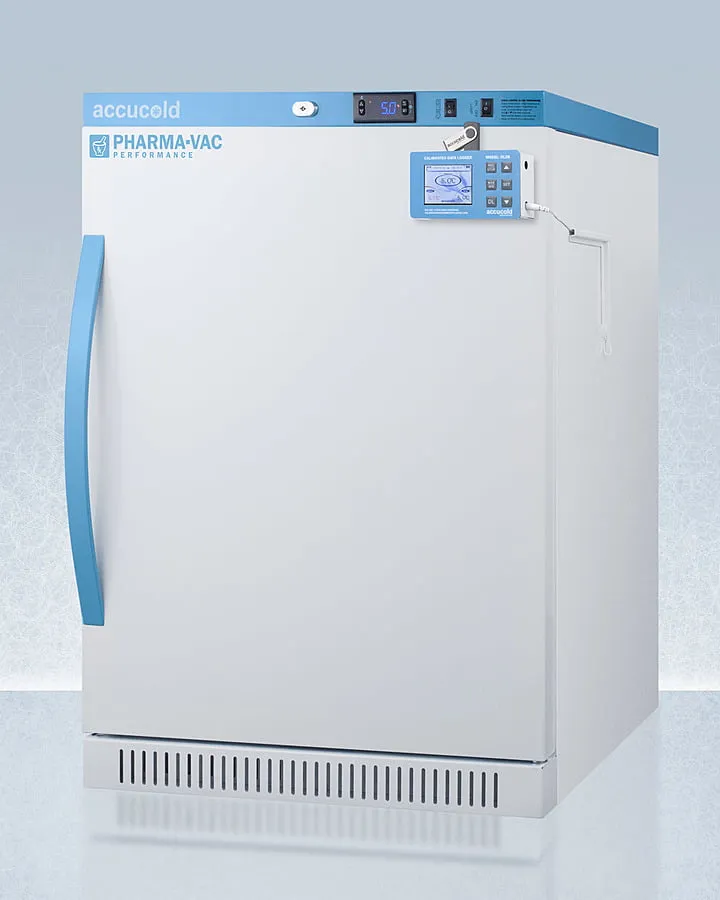 Summit ARS6PVDL2B Performance Series Pharma-Vac 6 Cu.Ft. Freestanding Ada Height All-Refrigerator For Vaccine Storage With Factory-Installed Data Logger, Antimicrobial Silver-Ion Handle, And Hospital Grade Cord With 'Green Dot' Plug