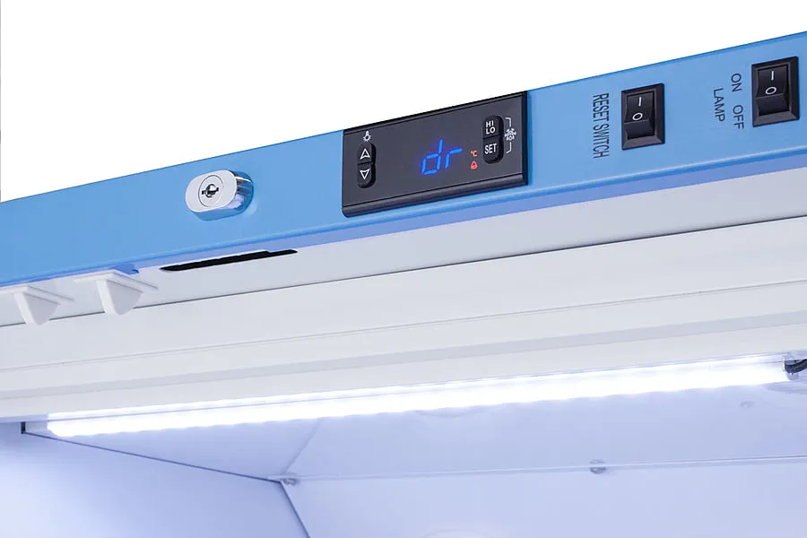 Summit ARS8PVFS24LSTACKMED2 Stacked Combination Of Ars8Pv All-Refrigerator With Antimicrobial Silver-Ion Handle And Hospital Grade Cord With 'Green Dot' Plug And Fs24Lmed2 Compact Manual Defrost All-Freezer For Vaccine Storage