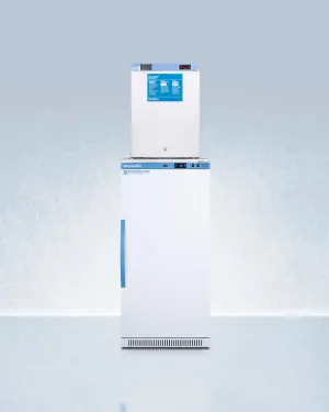 Summit ARS8PVFS30LSTACKMED2 Stacked Combination Of Ars8Pv All-Refrigerator With Antimicrobial Silver-Ion Handle And Hospital Grade Cord With 'Green Dot' Plug And Fs30Lmed2 Compact Manual Defrost All-Freezer For Vaccine Storage