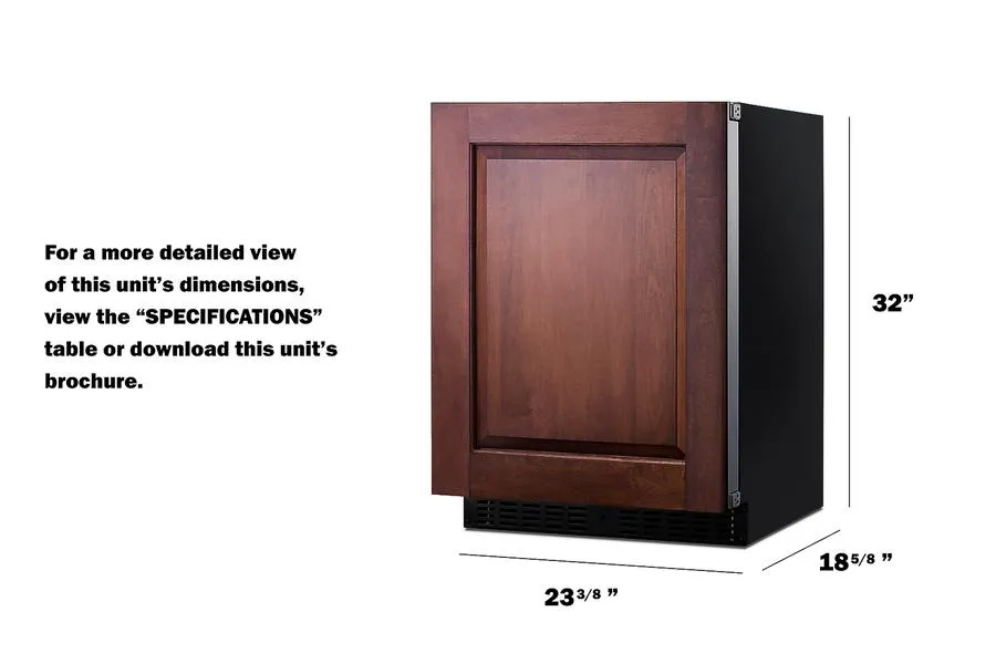 Summit ASDS2413IFLHD 24" Wide Built-In All-Refrigerator, Ada Compliant (Panel Not Included)