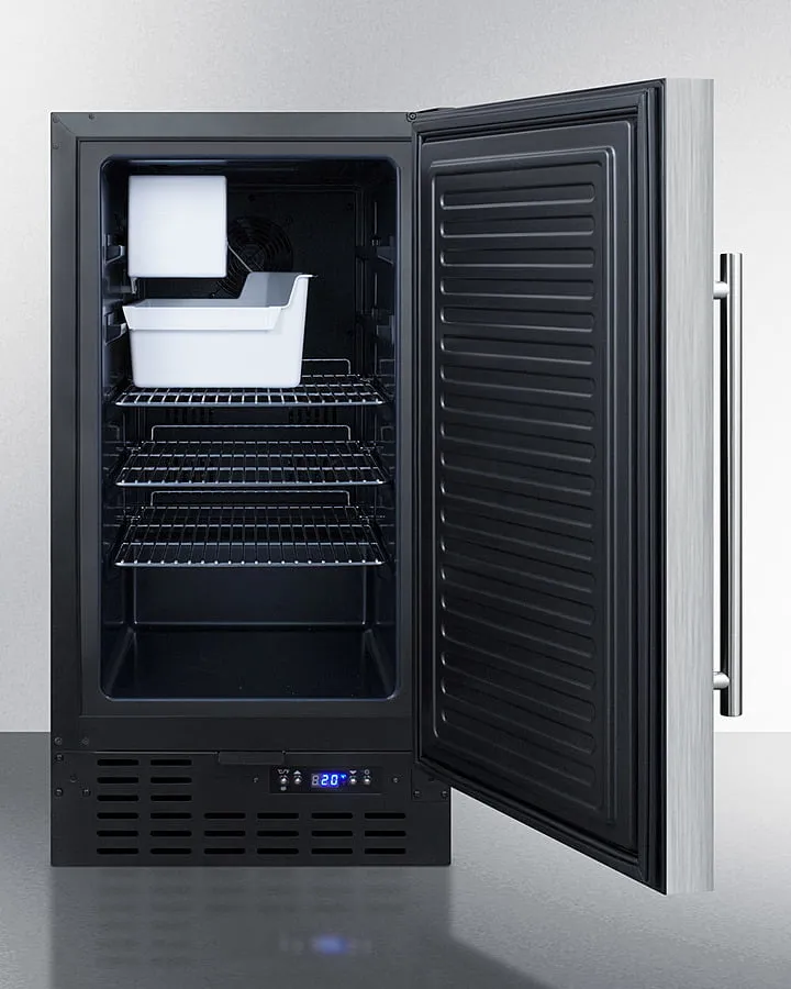 Summit BIM18SSADA 18" 8 Lb. Drain-Free Icemaker, Ada Compliant