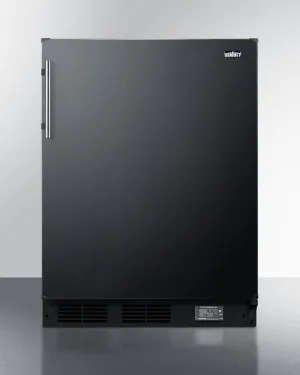 Summit BKRF663BBIADA Built-In Undercounter Ada Compliant Break Room Refrigerator-Freezer In Black With Nist Calibrated Thermometer And Alarm