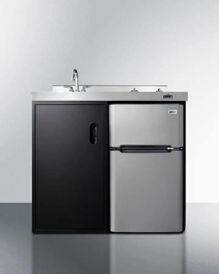 Summit C39ELGLASSBK 39" Wide All-In-One Kitchenette