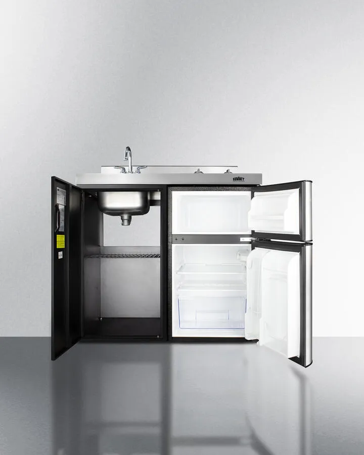 Summit C39ELGLASSBK 39" Wide All-In-One Kitchenette