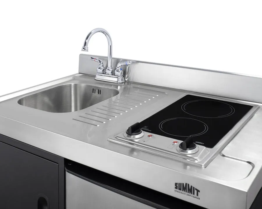 Summit C39ELGLASSBK 39" Wide All-In-One Kitchenette