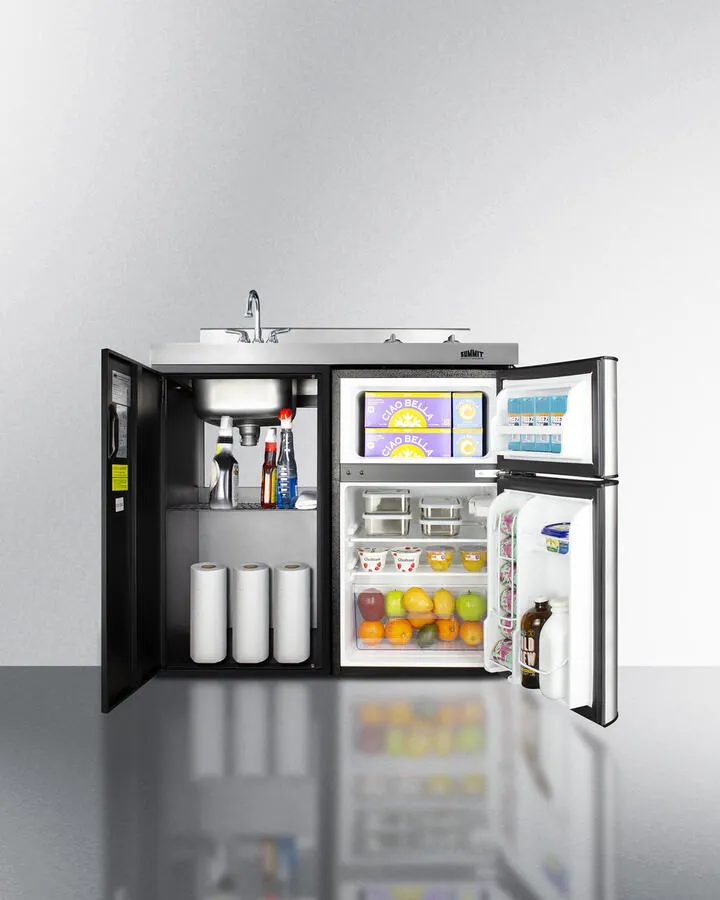 Summit C39ELGLASSBK 39" Wide All-In-One Kitchenette