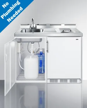 Summit C48ELGLASSPUMP 48" Wide All-In-One Kitchenette, No Plumbing Needed