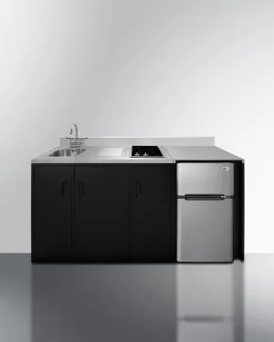 Summit CK72ADASINKL 72" Wide All-In-One Kitchenette, Ada Counter Height