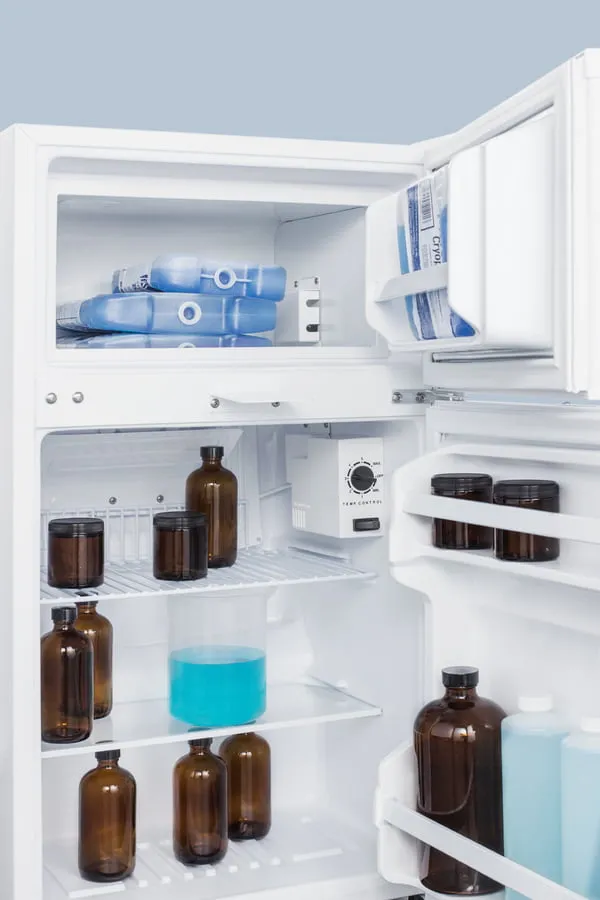 Summit CP351WLLF2PLUS2 Compact Two-Door Cycle Defrost Refrigerator-Freezer With Combination Lock And Nist Calibrated Thermometers