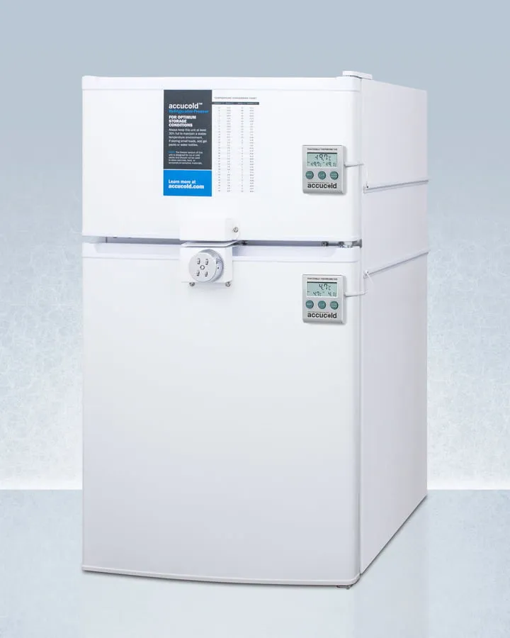 Summit CP351WLLF2PLUS2ADA Ada Height Two-Door Cycle Defrost Refrigerator-Freezer With Combination Lock And Nist Calibrated Thermometers