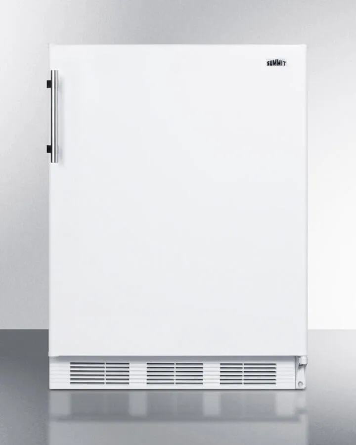 Summit CT661 Freestanding Counter Height Refrigerator-Freezer For Residential Use, Cycle Defrost With Deluxe Interior And White Finish