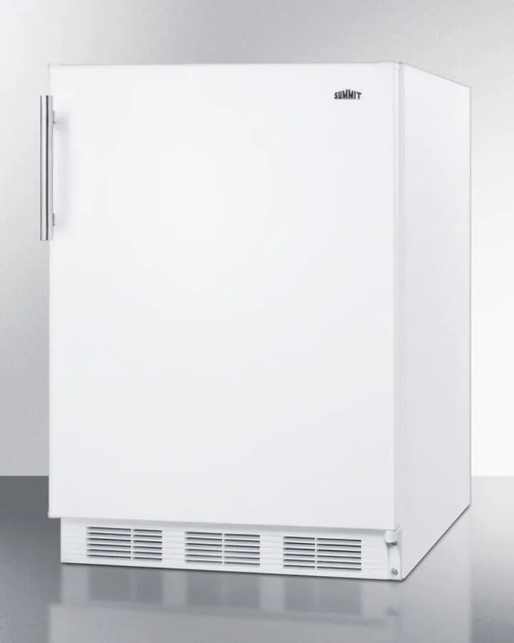 Summit CT661 Freestanding Counter Height Refrigerator-Freezer For Residential Use, Cycle Defrost With Deluxe Interior And White Finish