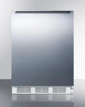 Summit CT661BISSHHADA Ada Compliant Built-In Undercounter Refrigerator-Freezer For Residential Use, Cycle Defrost W/Deluxe Interior, Ss Door, Horizontal Handle, And White Cabinet