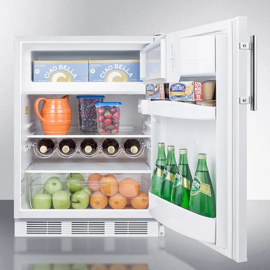 Summit CT661WADA Ada Compliant Freestanding Refrigerator-Freezer For Residential Use, Cycle Defrost With Deluxe Interior And White Finish