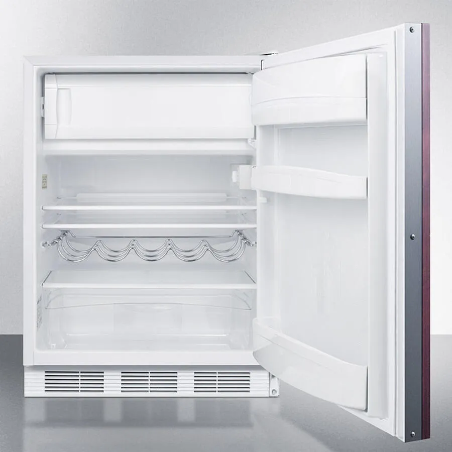 Summit CT661WBIIF Built-In Undercounter Refrigerator-Freezer For Residential Use, Cycle Defrost With A Deluxe Interior, Panel-Ready Door, And White Cabinet