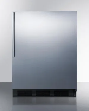 Summit CT663BBISSHVADA Ada Compliant Built-In Undercounter Refrigerator-Freezer For Residential Use, Cycle Defrost W/Deluxe Interior, Ss Door, Thin Handle, And Black Cabinet