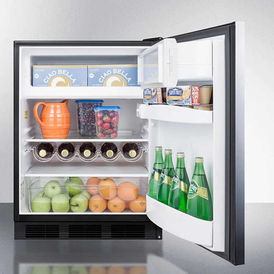 Summit CT663BKSSHHADA 24" Wide Refrigerator-Freezer, Ada Compliant