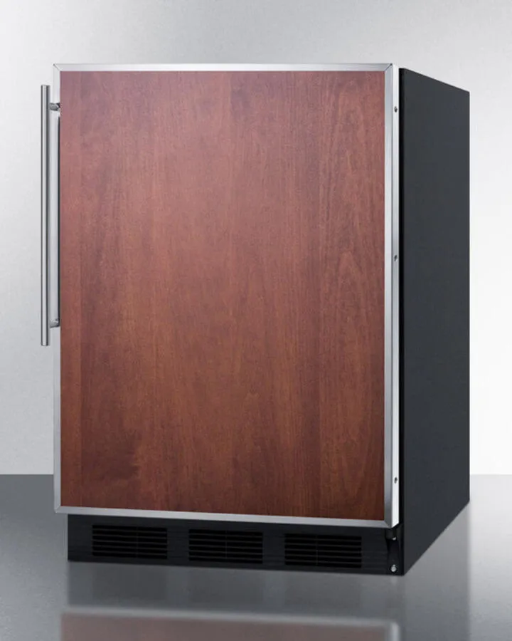 Summit CT66BBIFR Built-In Undercounter Refrigerator-Freezer For General Purpose Use, With Dual Evaporator Cooling, Ss Door Frame For Panel Inserts, And Black Cabinet