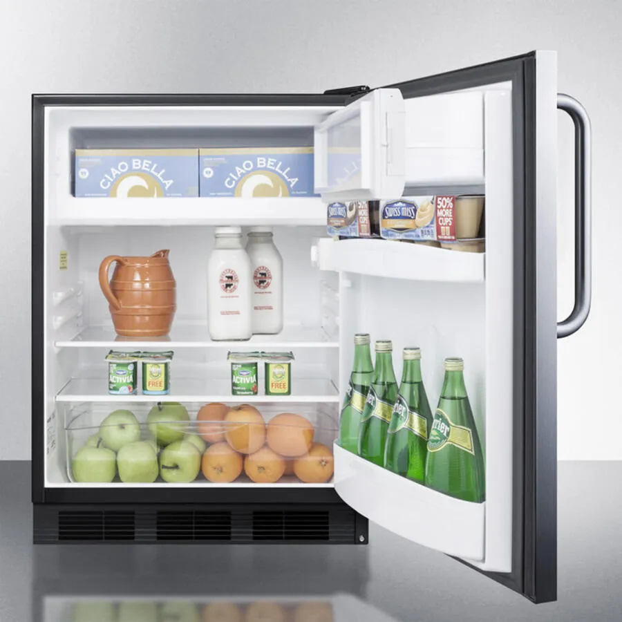 Summit CT66BCSSADA Built-In Undercounter Ada Compliant Refrigerator-Freezer For General Purpose Use, W/Dual Evaporator Cooling, Cycle Defrost, And Fully Wrapped Ss Exterior