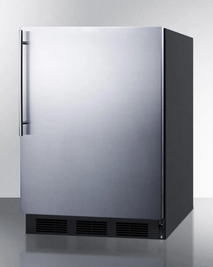 Summit CT66BSSHV Freestanding Refrigerator-Freezer For General Purpose Use, With Dual Evaporator Cooling, Cycle Defrost, Ss Door, Thin Handle And Black Cabinet